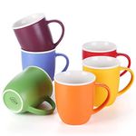 LIFVER 18 oz Large Coffee Mugs Set of 6, Valentines Day Gifts for him her, Assorted Colored Mugs with Handle, Matte Ceramic Large Cups for Coffee Tea Cocoa, Housewarming Decor Gift