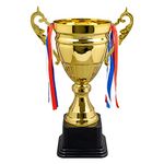 Large Gold Trophy Cup for Sports Tournaments, 38CM Metal Gold Trophies Party Favors, First Place Winner Award Trophies Cup for Soccer Football League Match Trophy (Gold, 15in)