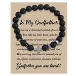 Godfather Bracelet Godfather Gifts from Godchild Godfather Proposal Gifts Baptism Gift Cross Charm Godfather Jewelry for Men (Black)