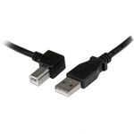 StarTech.com 1m USB 2.0 A to Left Angle B Cable Cord, Black (USBAB1ML)