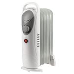 800W Mini Oil Filled Electric Portable Radiator Compact 5 Fin Thermostat Heater
