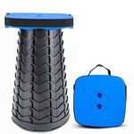 Tiovo Folding Camping Stool, Square Collapsible Portable Stool With Seat Cushion & Nylon Bag, Sturdy Lightweight Telescoping Foldable Stool For Adults Camp, Max Load 550Lb (Blue), Bloom Beauty