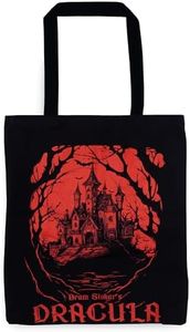 Steel Mill & Co Cute Canvas Tote Bag for Book Lovers, Bookish Reusable/Foldable Bag for Work/Groceries (Dracula)