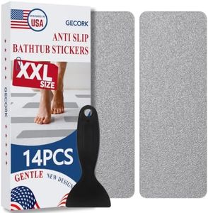 Gecork 28PCS XXL Strips Anti-Slip Shower Stickers with Scraper, Grey