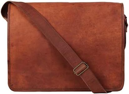 RUSTIC TOWN Leather Tablet iPad Messenger Bag - Shoulder Crossbody Satchel for Men and Women (11 inch)