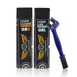 Grand Pitstop Combo of GRL Chain Lube and GRC Chain Clean Lube (500 ml) with Chain Cleaning Brush Blue Color, Bike Chain Cleaner for All Bikes, Super Durable Cleaning Tool