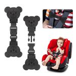 QOPAHI Car Seat Strap Anti Escape, Bear-Shaped Baby Harness Chest Clip Car Seat Safety Clip, Prevent Children/Kids Taking Their Arms Out of Child Car Seat/High Chairs/Strollers/Baby Reins(2 Pack)