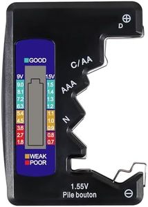 QCCAN Battery Tester, Universal Battery Checker with LCD Display Digital, Universal Digital Battery Checker for All Battery C AA AAA D N 9V 6F22 1.5V Batteries