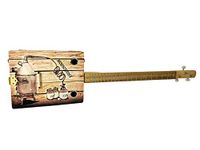 "The Moonshiner" 3-string Illustrated Cigar Box Guitar - Beautiful Original Design