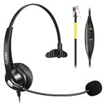 RJ9 Telephone Headset with Microphone Noise Cancelling, Mono Phone Headset Compatible with Yealink T19P T21P T41P T23G T46U T41S T42S T46S T48S Avaya 1608 1616 9608 9611G Grandstream GXP1620 Snom