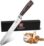 JUANSHI® Kitchen Knives Chef's Knife Bread Knife 8 Inch High Carbon Stainless Steel Kitchen Knife with Pakkawood Handle Sharp Chopping Knife Christmas Halloween Thanksgiving Gifts (Bread Knife 20cm)