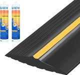 16.5FT Garage Door Bottom Threshold Seal Strip with 300ml Black Adhesives, Universal Rubber DIY Bottom Floor Threshold Seal, Weatherproofing Weather Stripping Replacement (Black)