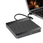 RUOVXWU External CD DVD Drive,Type-C and USB 3.0 External CD/Dvd +/-Rw Drive Burner Rewriter Portable External Disk Drive for Desktop Laptop PC Mac OS Linux Windows 11/10/7/8/XP