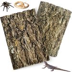 kathson 2PCS 15.7"L x 11.6"W Cork Tile Background Bark Reptile Tank BackgroundTerrarium Backdrop Wall Decor Natural Reptile Climbing Mat for Spider Gecko Lizard Chameleon Bearded Dragon Turtle Snake