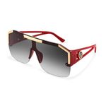 Karsaer Oversized Square Flat Top Shield Sunglasses One Piece Frameless Stylish Women Men UV400 E1037