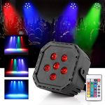 Gesto RGB Stage Par Light -DJ Light with Remote Control | UV 6in1 Color Uplightning Led Lights |Color Changing Party Disco Lights for Home Party,Birthday Party,Disco Show,Diwali Lights,Events(6 Led)