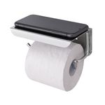 ACHRO Stainless Steel Toilet Paper Holder With Mobile Stand, Wall Mounted Tissue Paper Holder With Shelf, Toilet Paper Roll Holder for Bathroom, Bathroom Accessories With Nickel Chrome