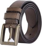 wolksprong Thicken Full Grain Leather Mens Belt Heavy Duty Mens Work Belt Mens Belt High Hardness Buckle Packed In Gift Box