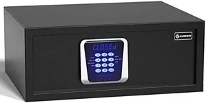 XDeer Hotel Safe 1.39 Cubic Feet Home Safe Personal Document Safe Steel Security Safe Box With Hotel-Style Digital Electronic Lock/Sensor Light/Silent Mode - Black