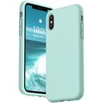 SURPHY Silicone Case for iPhone X iPhone Xs Case, Liquid Silicone Protective Phone Case Cover (Full Body, Soft Case with Microfiber Lining) Compatible with iPhone X XS 5.8" (Mint)