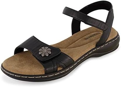 CUSHIONAIRE Women's Bloom comfort sandal with +Comfort Foam and Wide Widths Available, Black 7 W