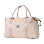 Sport Travel Duffle Bag Large Gym Tote Bag for Women, Weekender Bag Carry on Bag for Airplane, Ladies Beach Bag Overnight Bag Waterproof Hospital Bag Luggage Bag with Wet Bag,A9-Beige