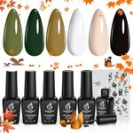 Beetles Gel Nail Polish- 6 Colors Viper's Kiss Collection Dark Green White Black Gel Polish Nail Design with Snake Sticker Soak Off UV LED Gel Nail Kit Manicure DIY Home Gift for Women