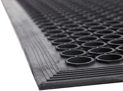BiGDUG Non-Slip Anti-Fatigue Mat - 1200w x 800d mm - Black - Reduce Pain & Fatigue - Factory Workshop Packing Area Garage