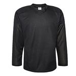 EALER H80 Series Blank Ice Hockey Practice Jersey for Men and Boy - Senior and Junior - Adult and Youth, Black, Large