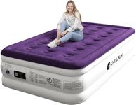 CHILLSUN Single Airbed, Inflatable Air Mattress with Built-in Pump, Double-High Air Bed in 2 Mins Self-Inflation/Deflation, Flocked Surface Guest Blow Up Bed 191cm L x 99cm W x 41cm H