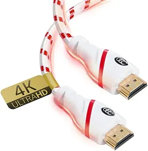 Ultra Clarity Cables 4K HDMI Cable 25FT [2 Pack], High Peed Hdmi Cables with Braided Cord & Gold Connectors, 4K @ 60Hz, Ultra HD, 2K, 1080P, ARC & CL3 Rated for Roku TV/PS5/HDTV/Blu-ray/Xbox One