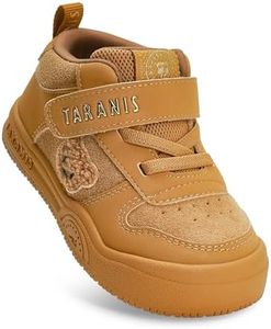 TARANIS Toddler High-Top Sneakers, Kids Outdoor Sport Shoes with Ankle Support & Reinforced Toe, Non-Slip Rubber Sole for Boys Girls 12-15Motnh