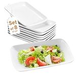 Bruntmor White Rectangular Platter Plates - Ceramic Serving Dishes - White Plates Serving Tray for Dessert Appetizer, Salad - Microwave, Oven, & Dishwasher Safe - Perfect for Dinner and Party Buffet