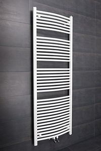 Warmehaus 1700x600mm Designer Towel Radiator Curved Towel Rail Heated Radiator Bathroom Ladder Radiator Central Heating Towel Warmer White