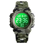 Kid's Watch, Boys Watch Montre Enfant Garcon Digital Sport Outdoor Multifunction Chronograph LED Waterproof Alarm Calendar Analog Watch for Children with Silicone Band