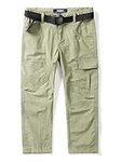 Aeslech Men's Lightweight Quick Dry Hiking Pants Outdoor Cargo Work Walking Trousers Khaki 36