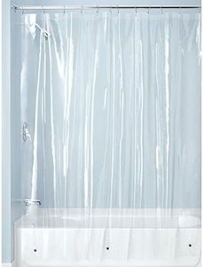 InterDesign 3.0 Liner Shower Curtain, 180.0 Cm X 200.0 Cm Curtain for Shower, Made of Mould-Free PEVA, Clear