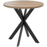 HOMCOM 29" Round Dining Table for 2-4 People, Modern Contemporary Kitchen Table with Steel Legs, Brown