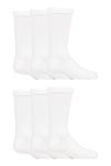 SockShop Kids Bamboo School Socks - Boys Girls Plain Striped Breathable, Soft, Cooling Socks Comfort Cuff Smooth Toe Seams 6 Pairs White 12.5-3.5 Kids (8-12 Years)