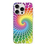 Blingy's for iPhone 15 Pro Max Case, Floral Tie Dye Pattern Flower Swirl Style Spiral Design Transparent Soft TPU Protective Clear Case Compatible for iPhone 15 Pro Max 6.7 inch (Floral Tie Dye)