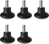 YouLain Bell Glides Replacement, Office Chair Swivel Caster Wheels to Fixed Stationary Castors, with Separate Self Adhesive Felt Pads, Short Profile 5pcs, Not for IKEA