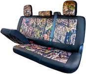 Season Guard Mossy Oak Camo Truck Bench Seat Cover Fits All Full-Size Silverado F-150 Ram Sierra Titan Tundra Pickup Trucks; Folding Bench or Standard Bench Seats; 600D Oxford Fabric with Faux Leather