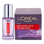 L'Oréal Paris Revitalift Filler Anti-Wrinkle Face Cream Volumizing Anti-Wrinkle Treatment with Hyaluronic Acid 50ml + Revitalift Eye Contour Serum Refreshing Effect with Caffeine 20ml