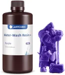 ANYCUBIC Upgraded Water Washable 3D Printer Resin, 405nm High Precision 3D Resin, Low Shrinkage Photopolymer Resin for 4K/8K/12K Capable LCD DLP Resin 3D Printer Printing (Purple, 1000g)