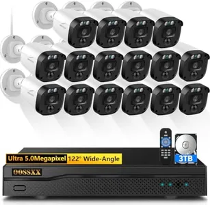 (Full-HD 5MP Definition) Wired Security Camera System Outdoor Home Video Surveillance Cameras Wired CCTV Camera Security System Surveillance Video Equipment Indoor