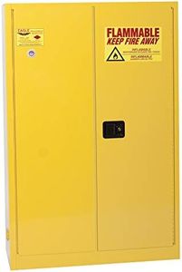 Eagle 45 Gallon Steel Flammable Liquid Storage Cabinet, 2 Shelves, 2 Self-Closing Doors, Yellow, 4510X