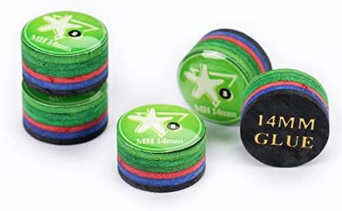 CRICAL Pool Cue Tips 6 Layers Rainbow Billiards Tip (Hardness SX/SS/S/M/MH/H) (Size 11mm/14mm) Pool Cue Tip - 5 Piece