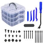 635 Pcs Car Retainer Clips Plastic Fasteners Kit, Fasteners Automotive Push pins Assortment Kit with Car Plastic Clip Remover for Toyota GM Ford Honda Acura Chrysler(Blue)