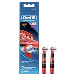 Oral-B Kids Electric Toothbrush Head, with Disney Characters, Extra Soft Bristles, For Ages 3+, Pack of 2 Toothbrush Heads, Red