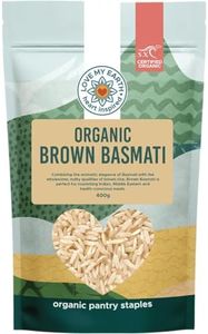 Love My Earth Organic Brown Basmati Rice 400g Wholegrain Long Grain Aromatic Rice Premium Organic Brown Basmati Rice Naturally Gluten Free Vegan Pantry Staple